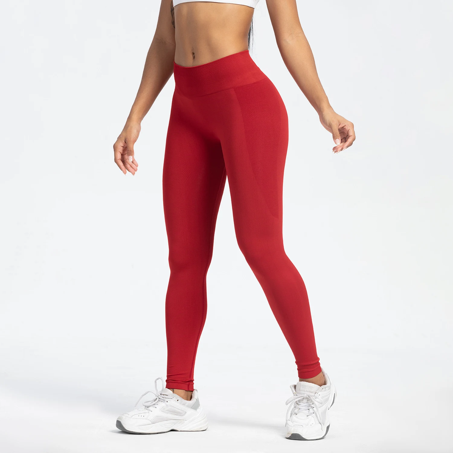Leggings yoga donna senza cuciture effetto push up, stile sportivo europeo e americano, per fitness, allenamento e comfort. — foto 9