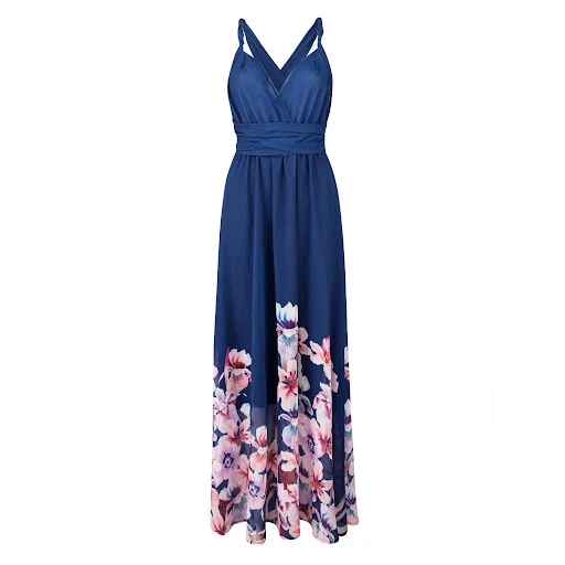 Title 9, Meervoudige damesjurk van chiffon met print