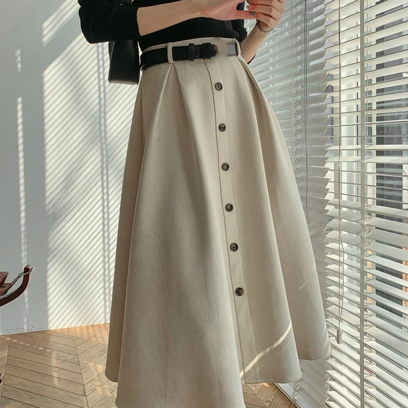 Women's Versatile High-waisted Crotch-covering Thin A-line Umbrella Skirt. Perfect for a comfortable and stylish fit for — photo 5