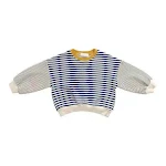 Felpa per bambino con cuciture a contrasto e righe, confortevole e alla moda, perfetta per un look casual e dinamico, ideale per l'uso quotidiano e il tempo libero — foto 3