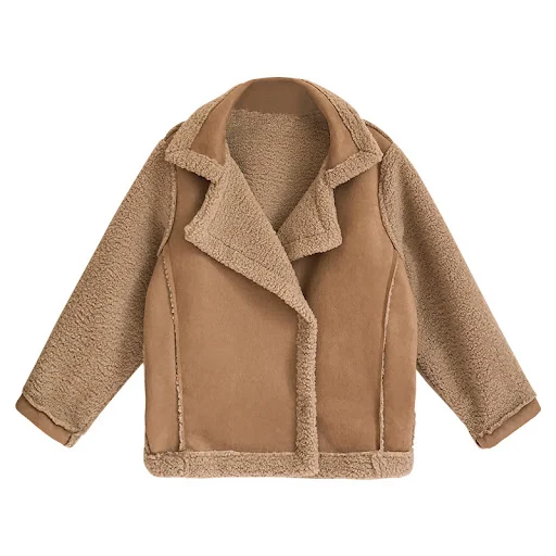 Title 3, Womens Fur Suede Lamb Fur Coat With Lamb