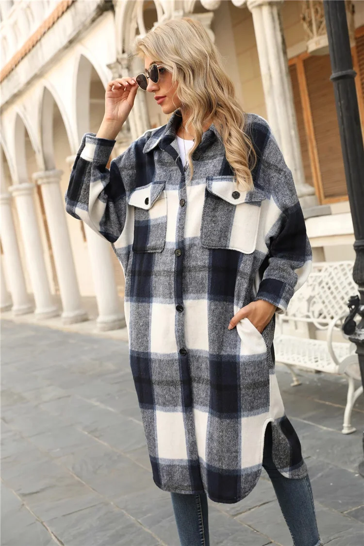 Title 14, Womens Contrasting Plaid Casual Fashion Simple...