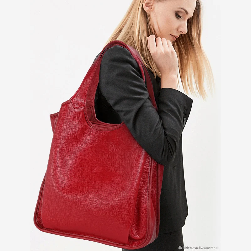 Title 1, Borsa a spalla da donna in morbida pelle bovina...