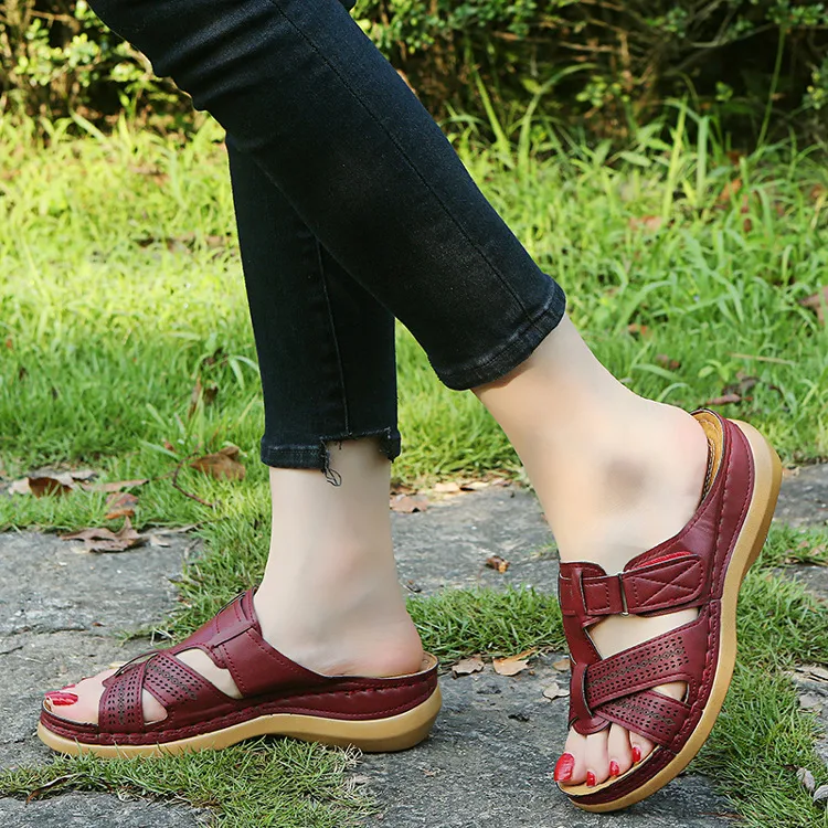 Large Size Wedge Sandals Hollow Cross Ladies Sandals – Comfortable and Stylish Footwear for Summer. Perfect for casual w — photo 2