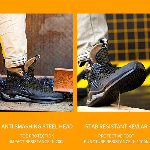 Title 2, Mens High-top Safety Shoes Steel Toe Breathabl...