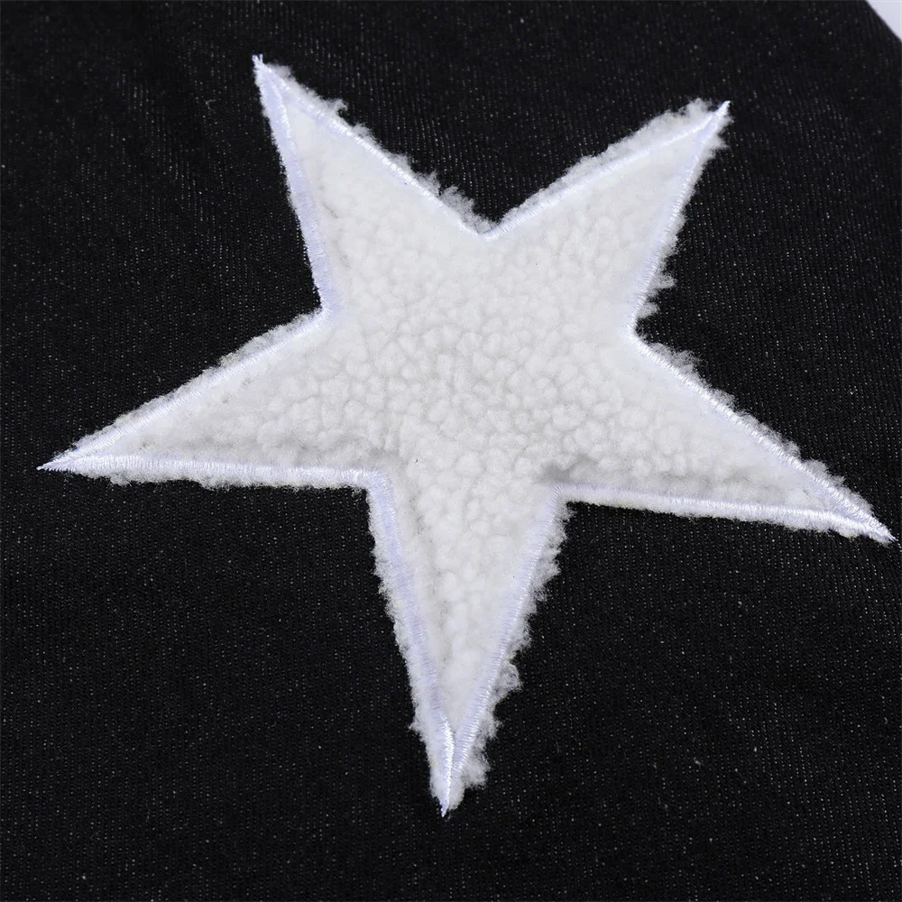 Title 11, Mens Five Pointed Star Flocking Embroidered Je...