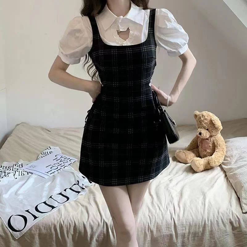 Title 3, Fashion Suspender Skirt Shirt Outfit