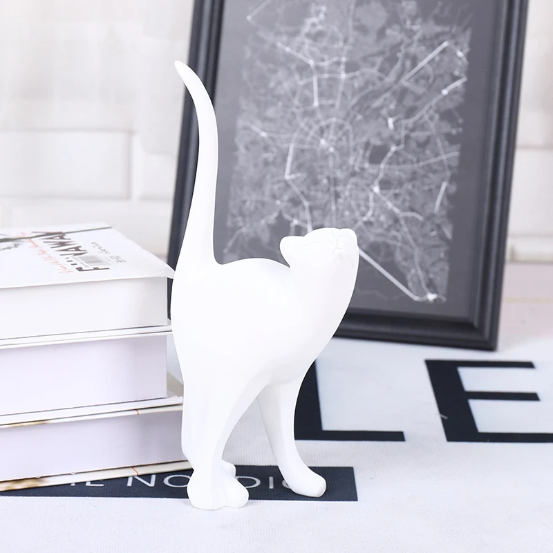 Nordische Tischstatue Moderne Katzen Skulptur Dekoration Dekorieren Sie Ihr Zuhause mit dieser stilvollen Katzenfigur im nordischen Design. Perfekt als Geschenk. — foto 5