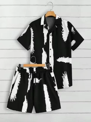 Camisa Havaiana Masculina de Manga Curta, Solta, Verão, Casual, Estampada Floral, Shorts de Praia, Importação, Conforto e Estilo para o Verão — foto 5