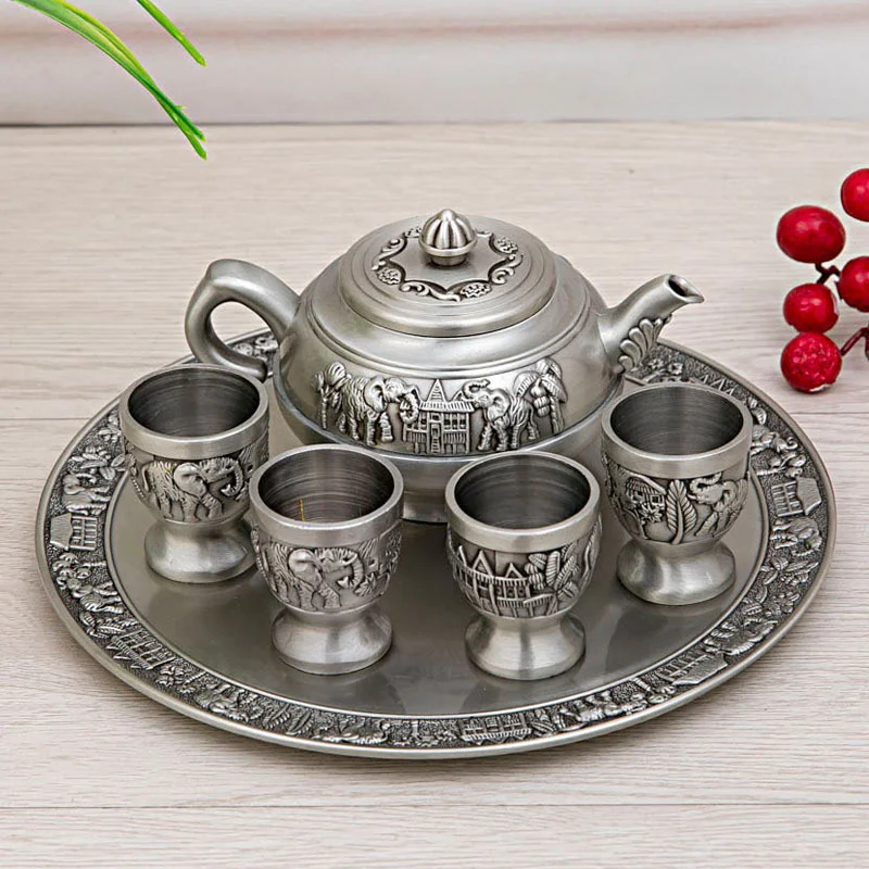 High-End Light Luxury National Tide Tea Set with Teacup, Teapot, and Tray. Elevate your tea experience with this stylish — photo 4