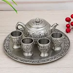High-End Light Luxury National Tide Tea Set with Teacup, Teapot, and Tray. Elevate your tea experience with this stylish — photo 4