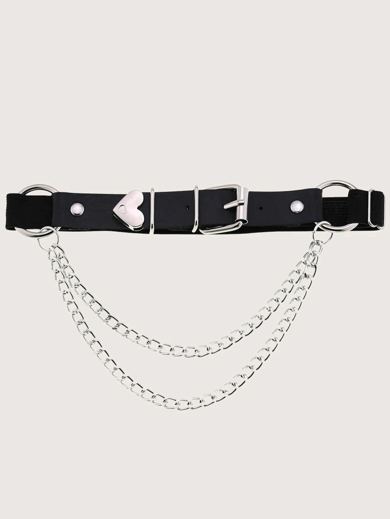 A Sex Heart Chain Elastic Leather Irregular Garter Belt — photo 2