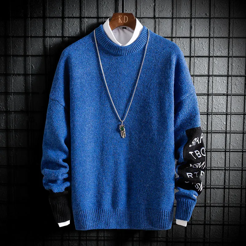 Suéter de malha masculino com gola redonda e jacquard. Conforto e estilo para o dia a dia, ideal para um visual moderno e aconchegante. — foto 3