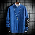 Suéter de malha masculino com gola redonda e jacquard. Conforto e estilo para o dia a dia, ideal para um visual moderno e aconchegante. — foto 3