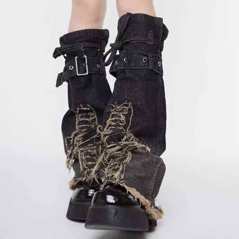 Design Sense American Retro Mid-calf Length Denim Leg Warmer — photo 1