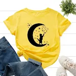Creative Moon Pure Cotton Casual Short Sleeve Women's T-shirt — photo 4