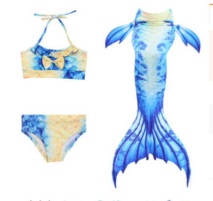 Kinderen zeemeermin zwempak zeemeerminstaart zwemkleding bikini, ideaal om in te zwemmen en te spelen, betoverend en comfortabel, voor uren speelplezier. — foto 23