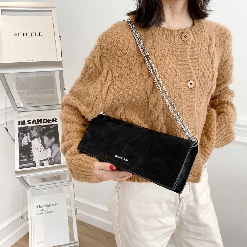Women's Chain Shoulder Messenger Leather Velvet Bag, a stylish and functional accessory for everyday use, perfect for ca — photo 5