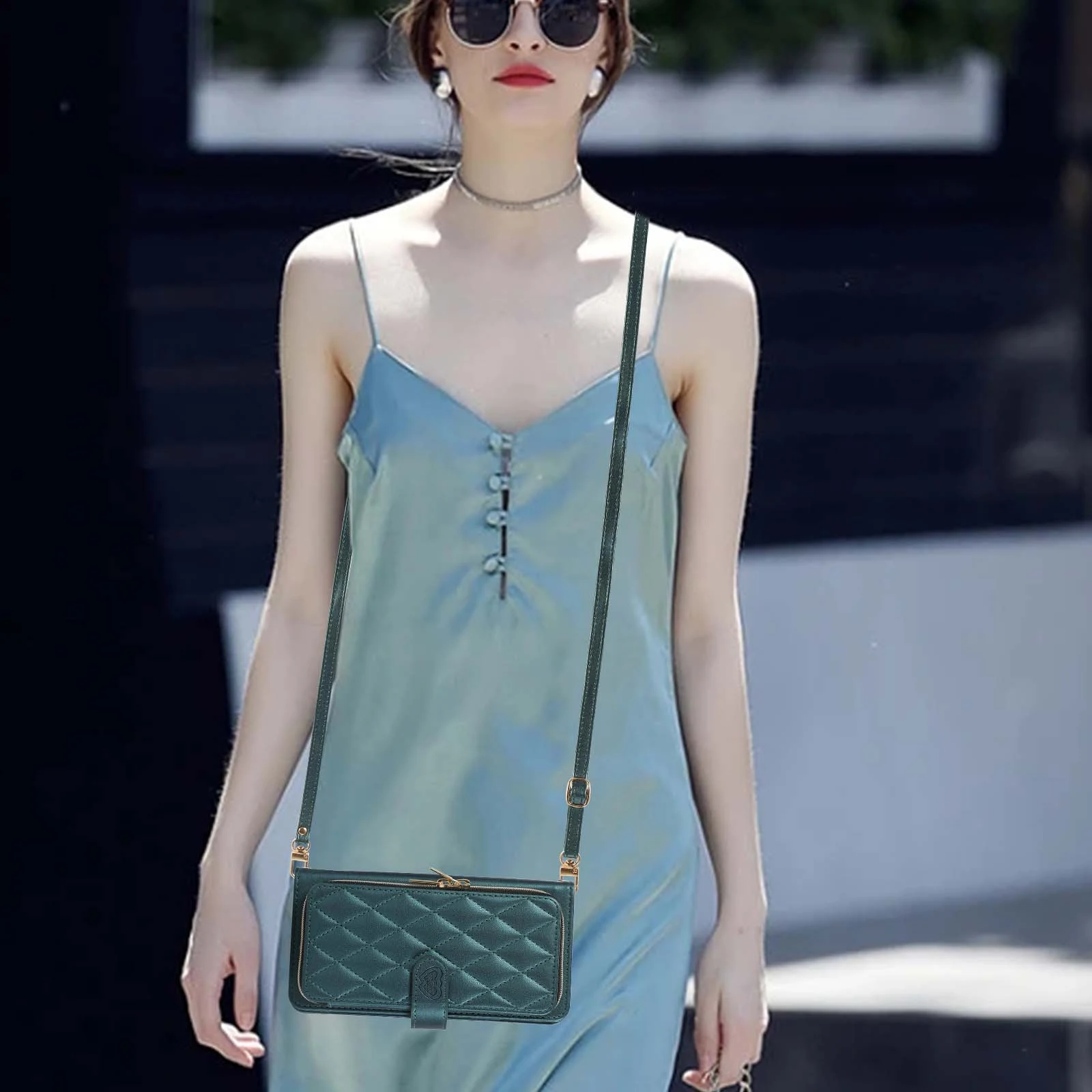 Title 5, Capa Crossbody com porta-cartões grande e aba p...