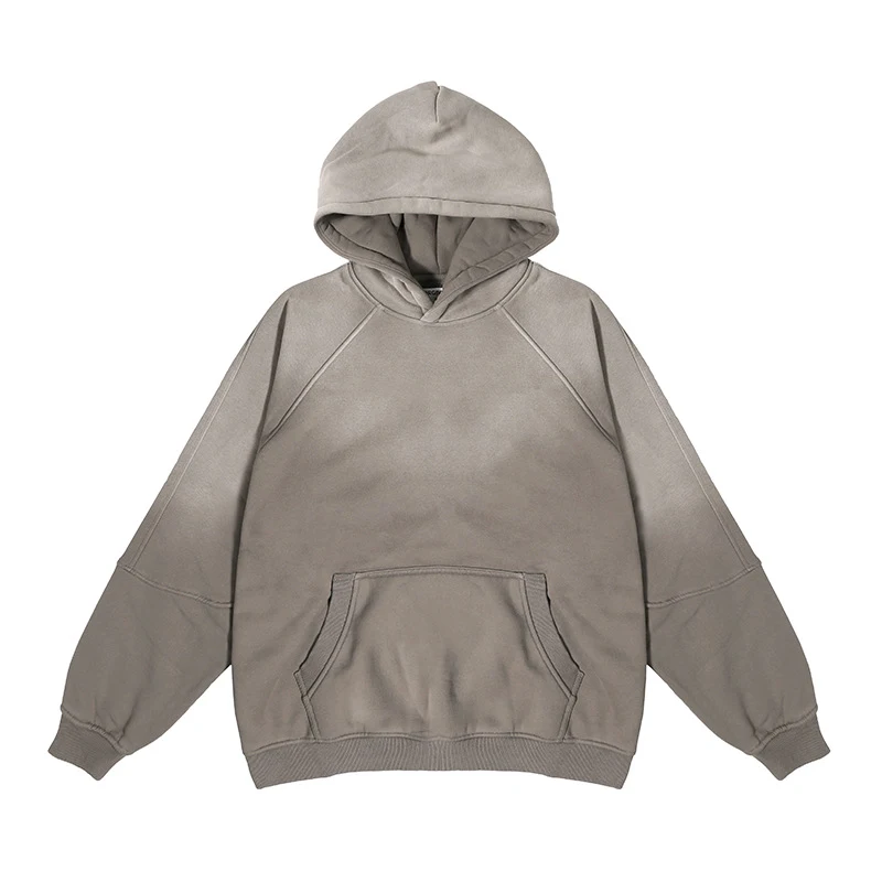 Moletom com capuz degradê de duas cores e efeito desgastado. Conforto e estilo para uso casual e diário. Perfeito para diversas ocasiões. — foto 20