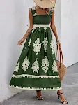 Holiday Style Printed Front Cross Mid-length Dress. Elegant and comfortable, perfect for celebrations and special events — photo 26