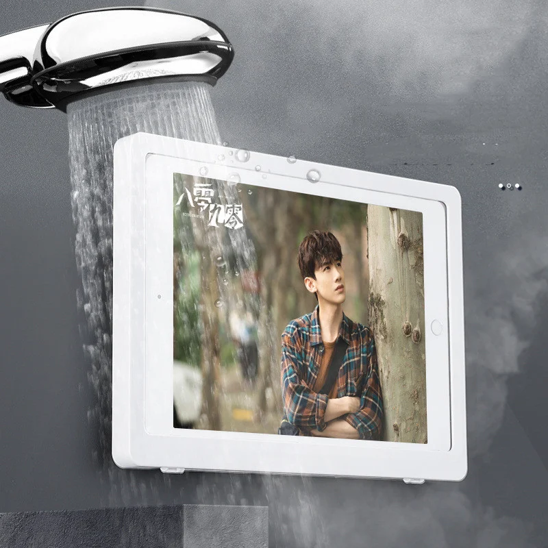 Suporte de celular selado para banheiro com prateleira, à prova d'água, tela nítida, perfeito para banho e relaxamento, seguro e prático. — foto 8