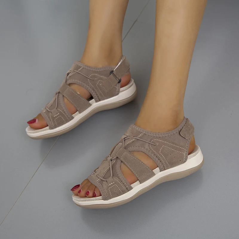 Nieuwe Lage Ronde Neus Casual Strand Sandalen voor Dames, Zomerse Comfortabele Schoenen voor op het Strand en in de Stad — foto 11