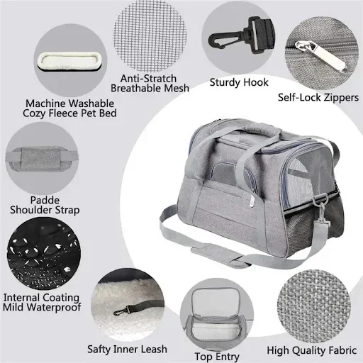 Dog Carrier Bag With Thick Cotton Cushion Pet Aviation Backpack Anti-suffocation Portable Travel Bag Pet Dog Bag Mesh Ou — photo 4