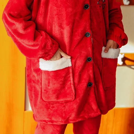 Title 3, Flanel herfst-winter zoete pyjama met capuchon ...