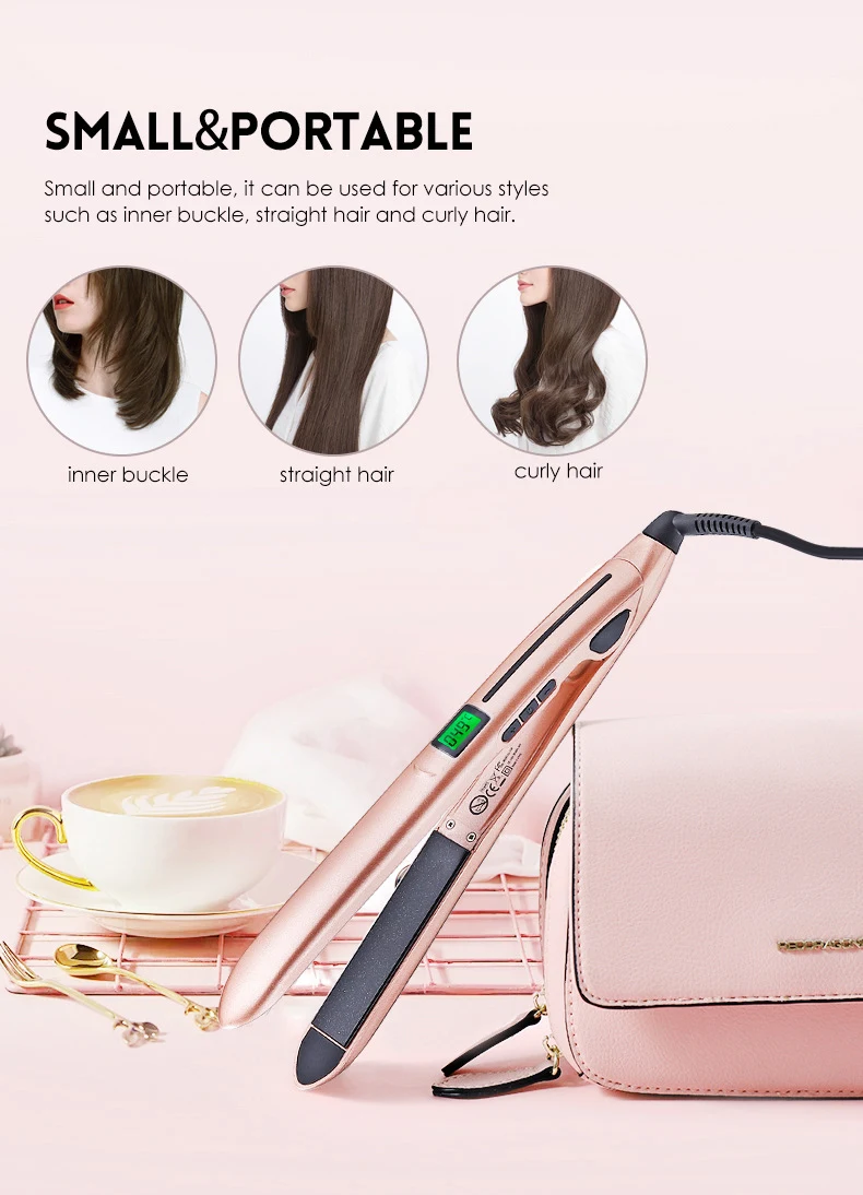 Title 7, Mini hair straightener for quick and easy styli...