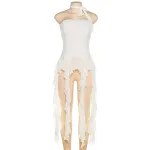 Women's Off-shoulder Slim-fit Tassel Vest, a stylish and flattering choice. Elevate your look with this versatile piece, — photo 1