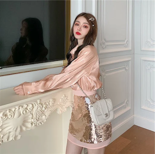 Title 8, Bright Western Style Shirt Skirt Suit for a Bol...
