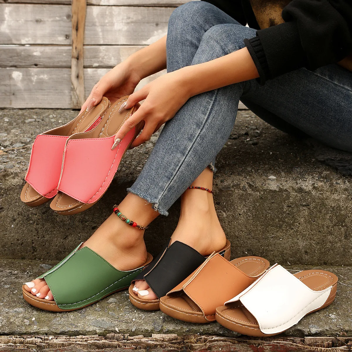 Women's Platform Casual And Lightweight Wedge Slippers. Comfortable and easy to wear for everyday use. Perfect for warm — photo 10