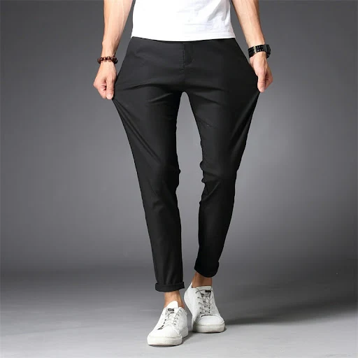 Title 6, Korean style casual pants, straight slim fit fo...
