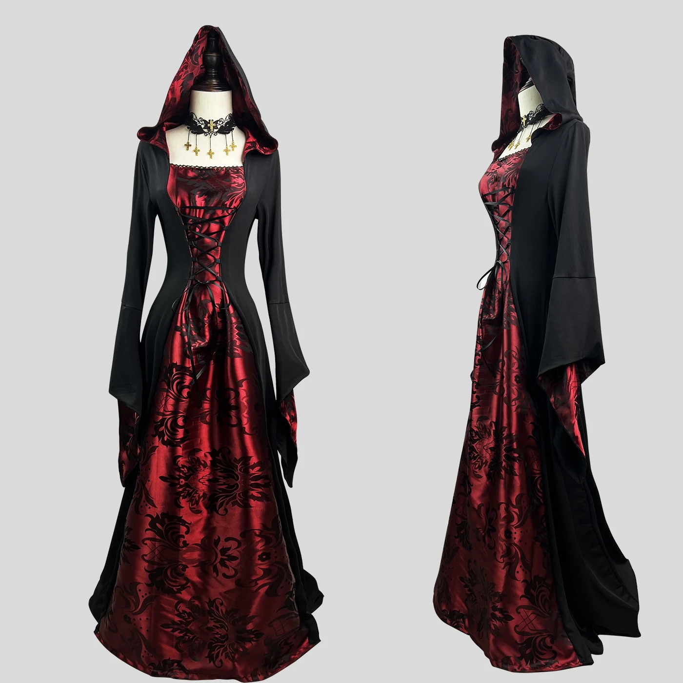 Capa de Halloween Vampiro Cosplay Fantasia Mago Roupa Ideal para Festas e Eventos, Perfeita para se Fantasiar e Celebrar — foto 14