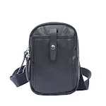 Bolsa transversal de couro com uma alça para homens e mulheres. Moderna e funcional, ideal para uso diário e viagens. — foto 1