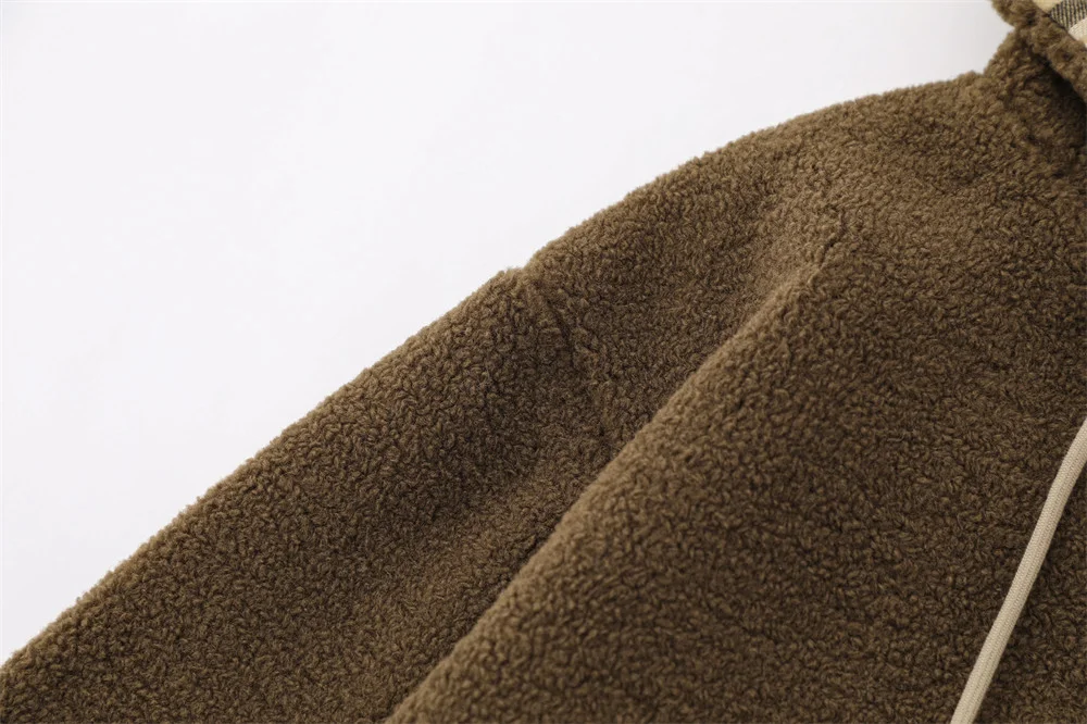 Casual katoenen gewatteerde jas, dikke en warme trui, losse fleece gevoerde jas voor optimaal comfort en warmte in de winter. — foto 3