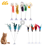 Cartoon Pet Cat Toy Stick Feather Rod Mouse Toy With Mini Bell Cat Catcher Teaser Interactive Cat Toy Random Color Pet S — photo 1