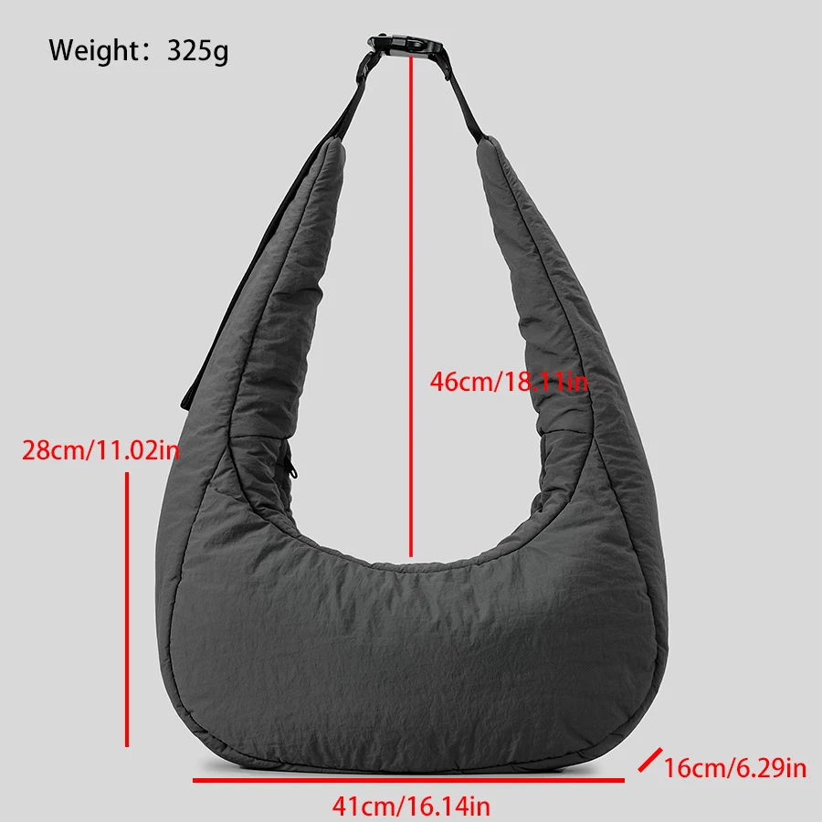 Bolsa Mensageiro Simples de Nylon Acolchoado, Grande Capacidade. Leve tudo o que precisa com organização e praticidade no dia a dia. — foto 3