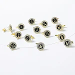 Abotoaduras francesas redondas com diamantes para homens, 26 letras personalizadas, um presente elegante e sofisticado para ele. — foto 6