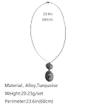 Colar Longo Estilo Étnico Retrô Metal Flores de Abóbora Turquesa Design Simples Jóia Boho Chic Feminina — foto 3