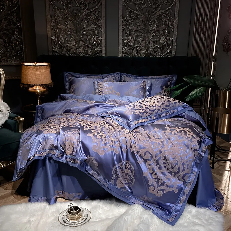Title 5, Pure Cotton Satin Jacquard Four-Piece Silk Cott...