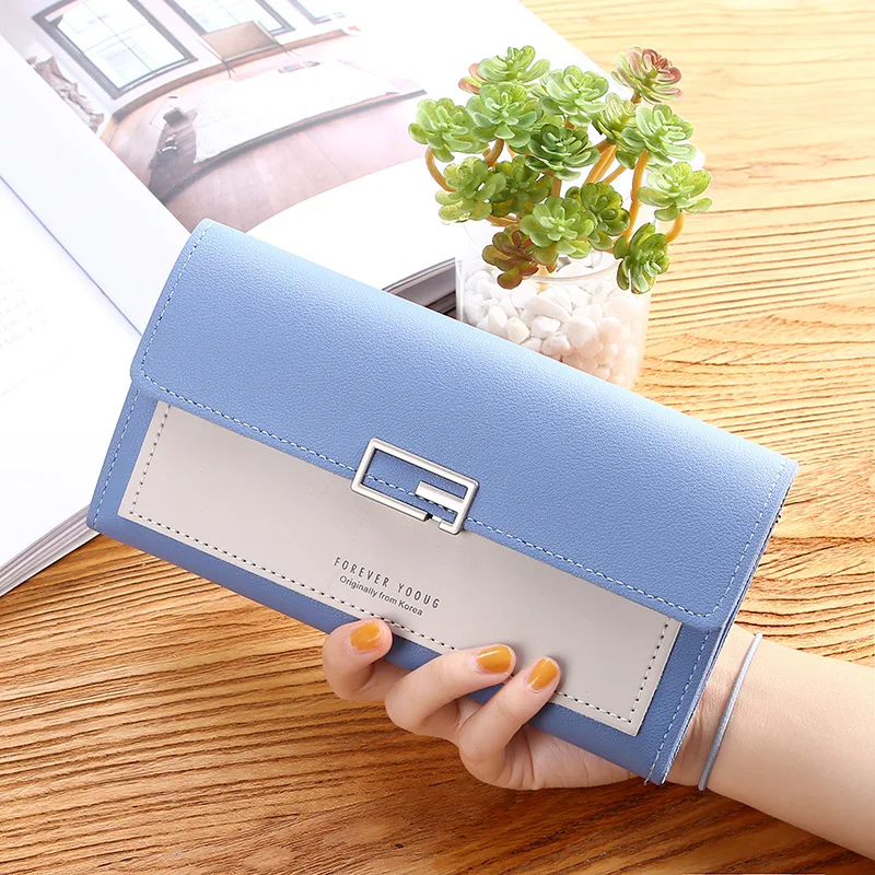 Title 3, Carteira Clutch Longa Trifold com Fivela, Porta...