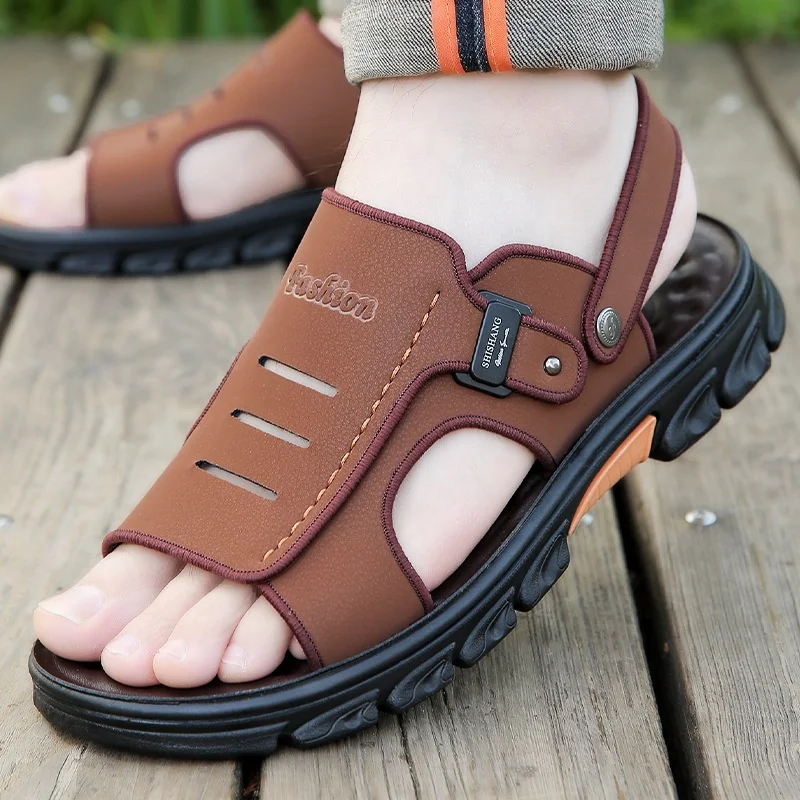 Men's Sandals Summer Slippers Dual-use Non-slip Wear-resistant Soft Bottom Beach Shoes, perfect for the beach and everyd — photo 4