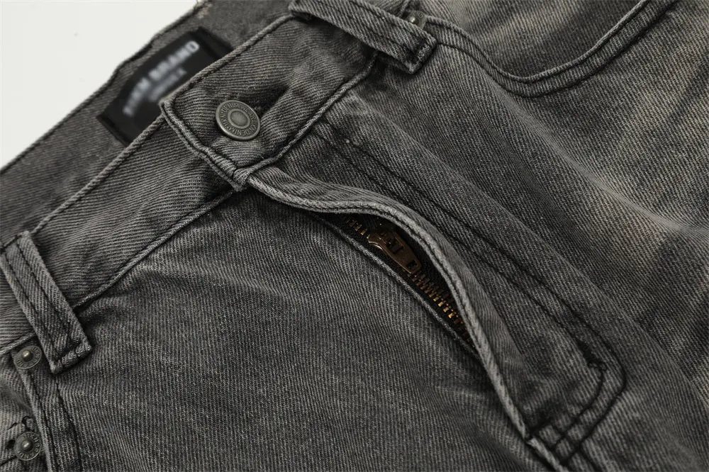 Punk Style Men's Ripped Denim Trousers, vintage look, distressed design, modern fit, perfect for a rebellious streetwear — photo 3