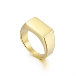 Anel retangular brilhante masculino, estilo simplicidade. Adicione um toque de sofisticação com este anel moderno e minimalista, perfeito para o uso diário. — foto 9