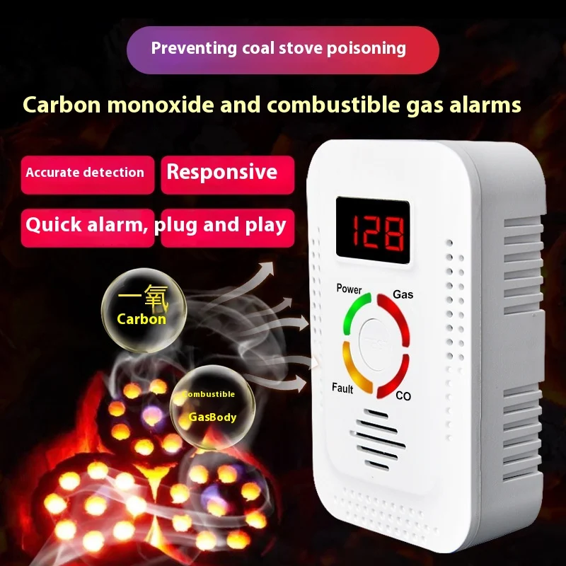 Detector Complejo de Fugas de Gas Natural Doméstico y Alarma de Monóxido de Carbono para la Seguridad del Hogar — foto 6