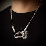 Large Lock Necklace Long 60cm