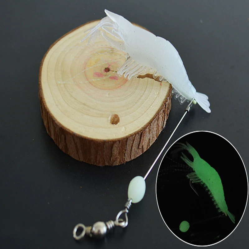 Luminous Fake Shrimp Attract Fish at Night Realistic Lures Intense Glow Effective Artificial Bait for Predator Fishing G — photo 8
