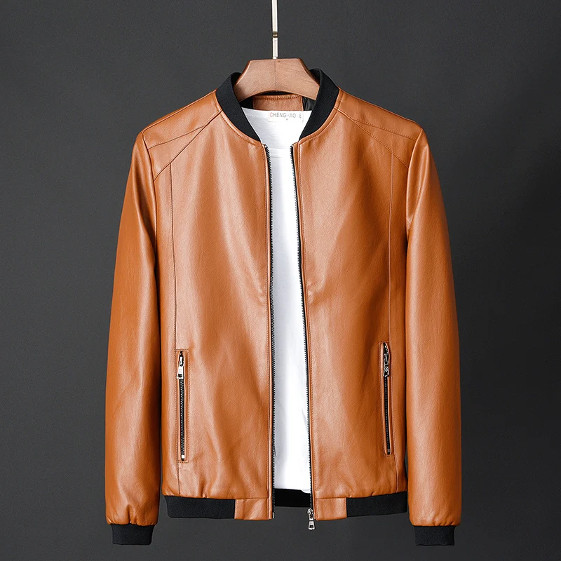 Title 3, Giacca in pelle slim da uomo, design elegante e...